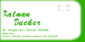 kalman ducker business card